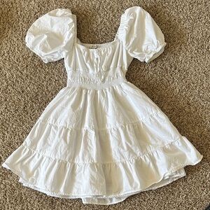 White Puff Sleeve Dress